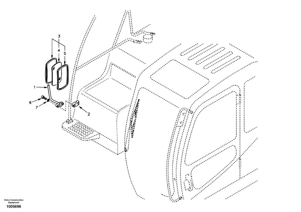 Rear view mirror DD10E001 EC210