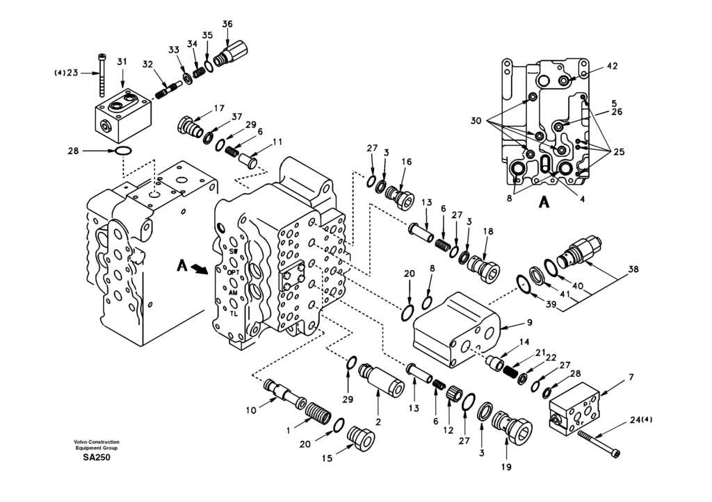 Relief valve and dipper arm holding DD99D002 EC210