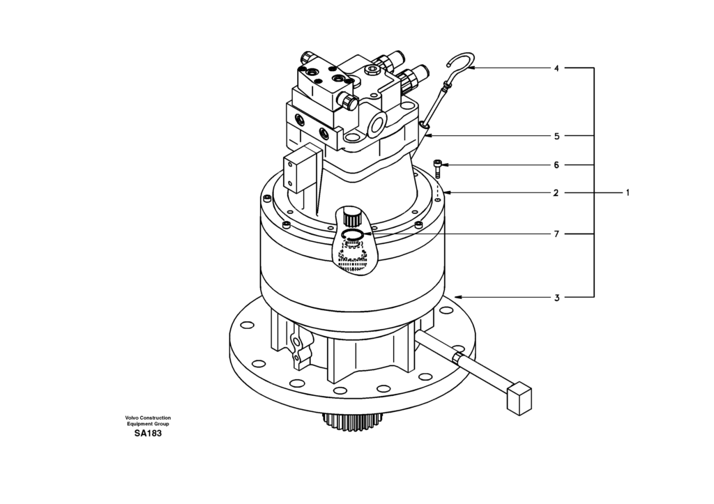 Swing motor with mounting parts EC210