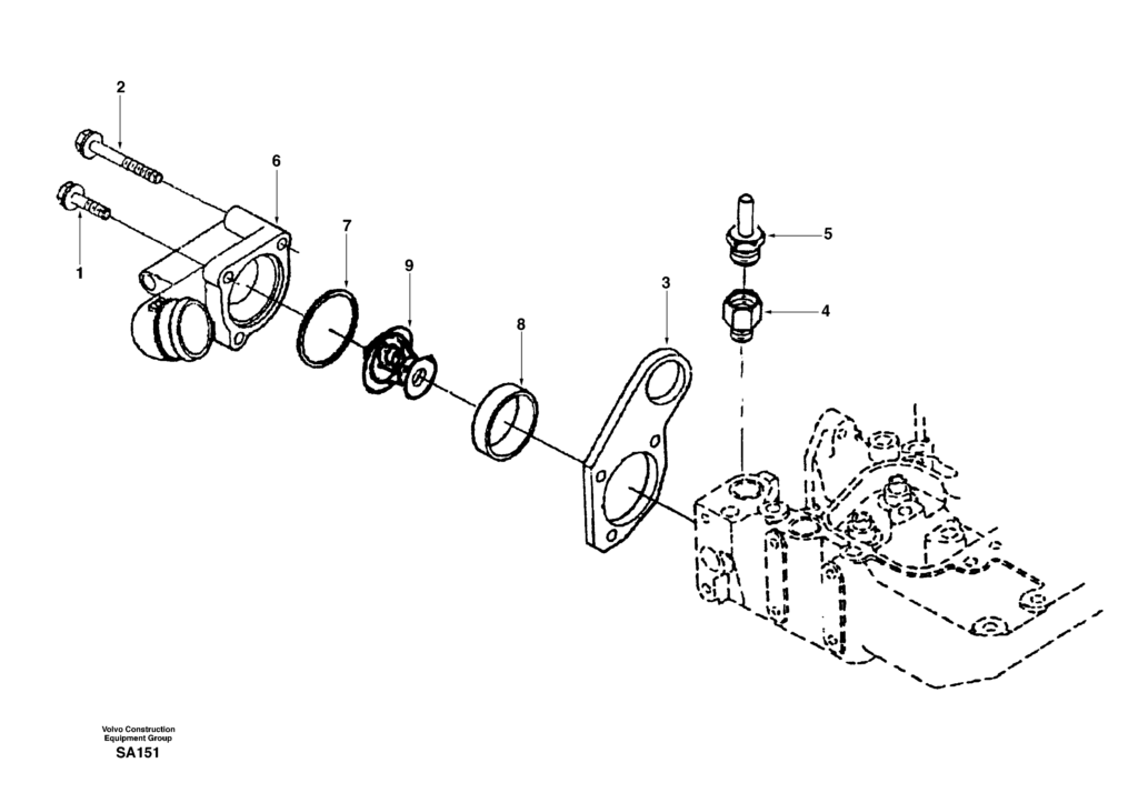 Thermostat housing DD04B001 EC210