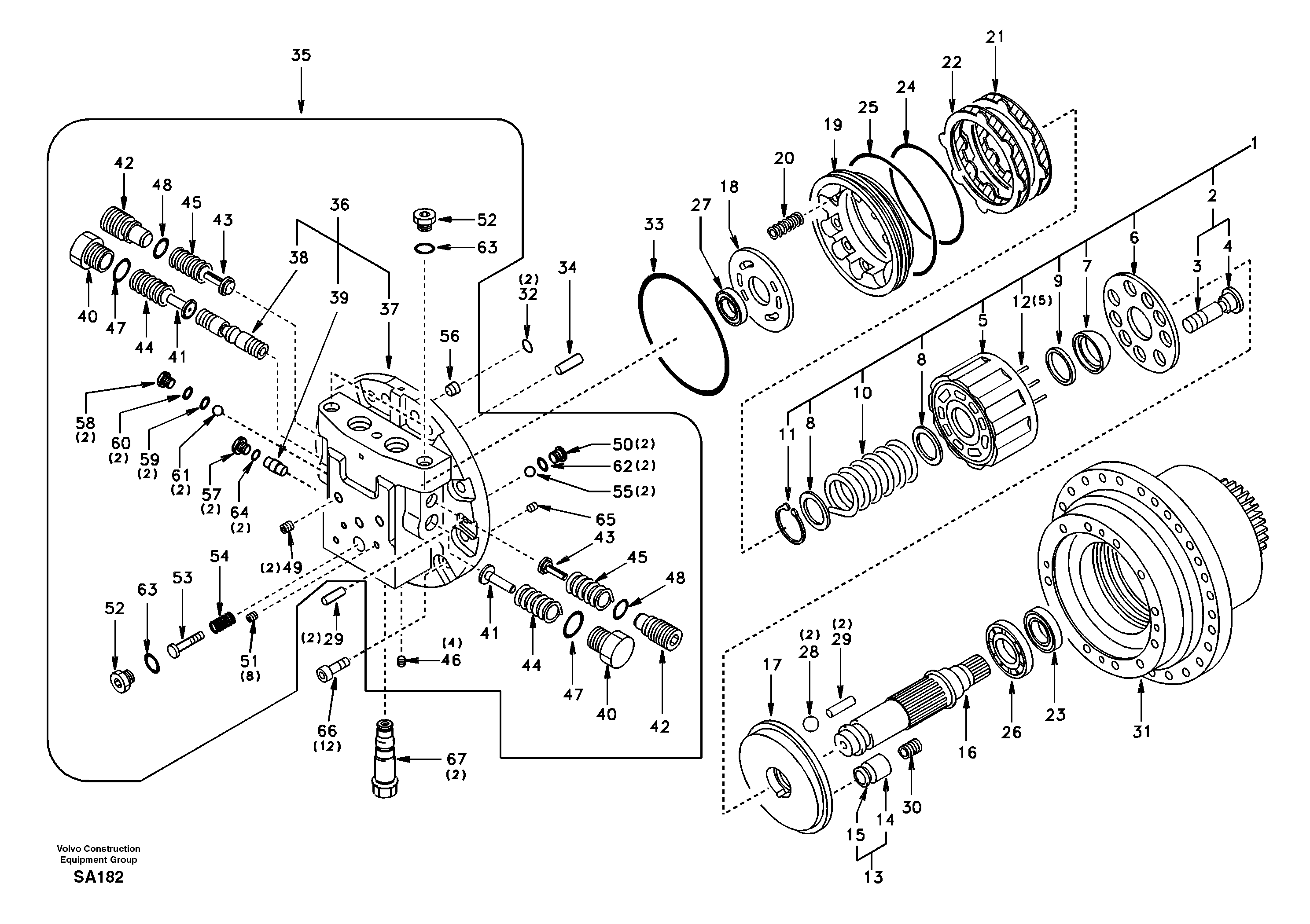 Travel motor DD16F001 EC210