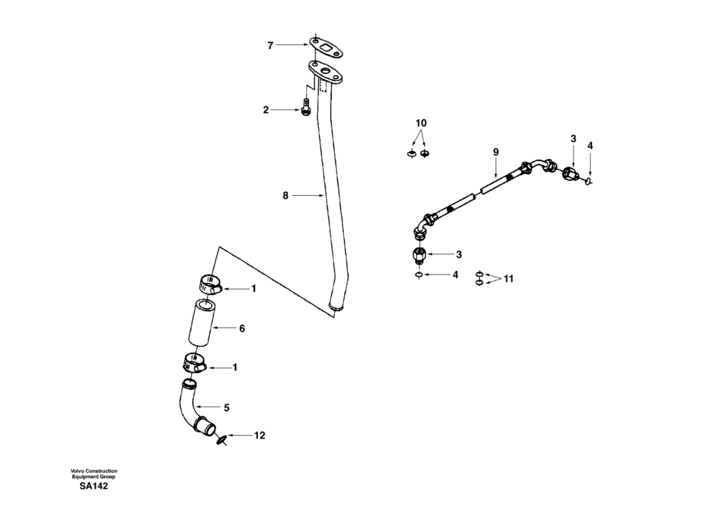 Turbocharger plumbing DD04B001 EC210