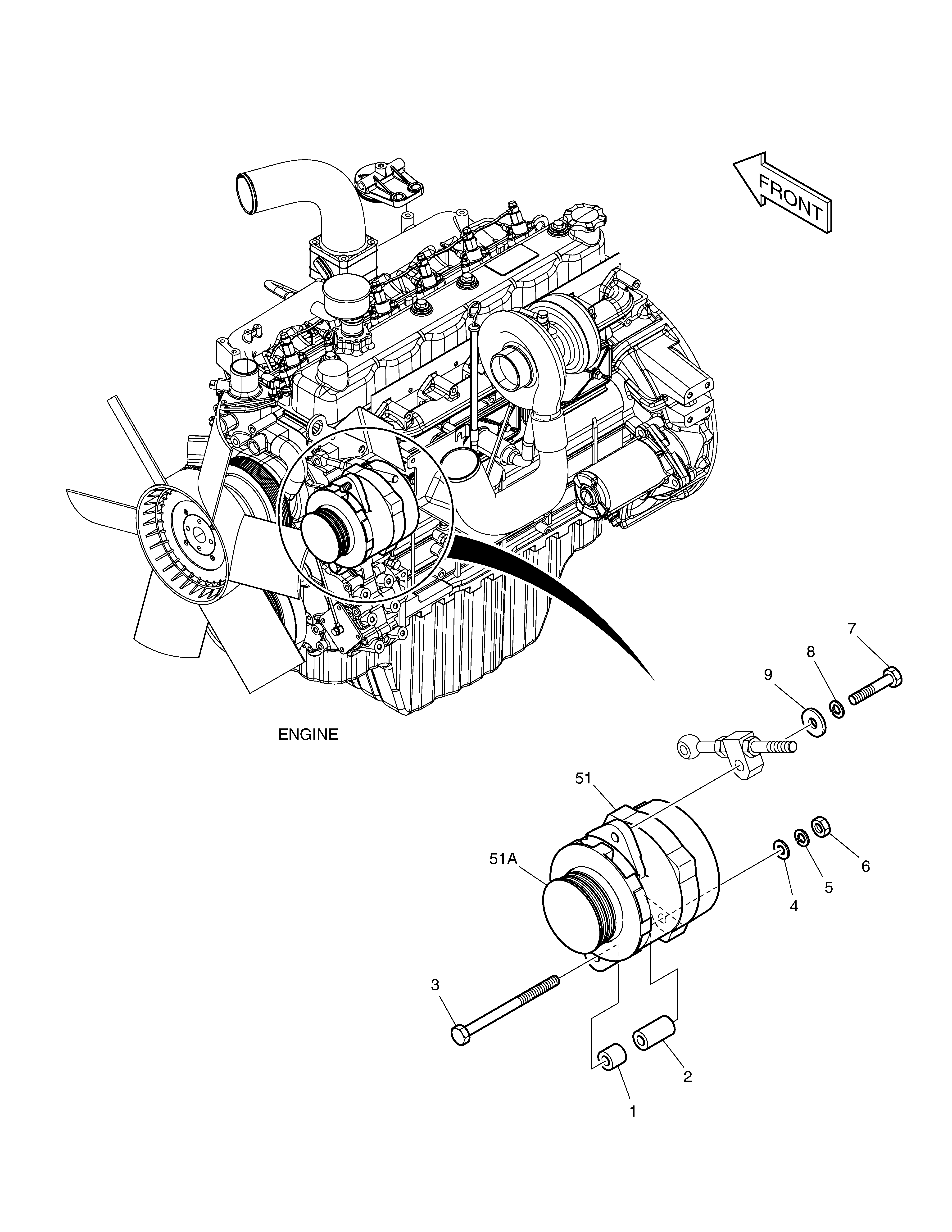 Alternator Ass'y Doosan DX140W