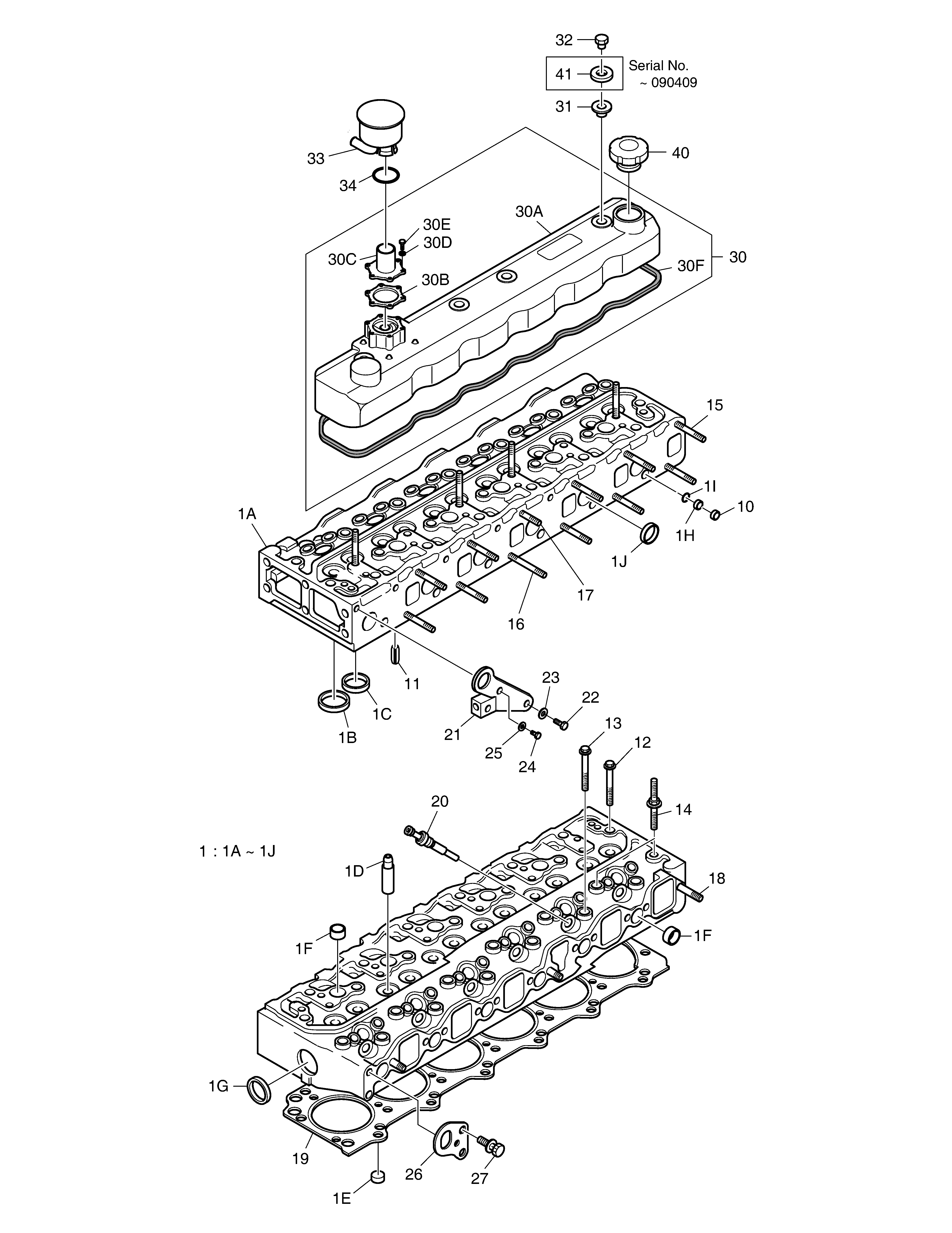 Cylinder Head Doosan DX140W