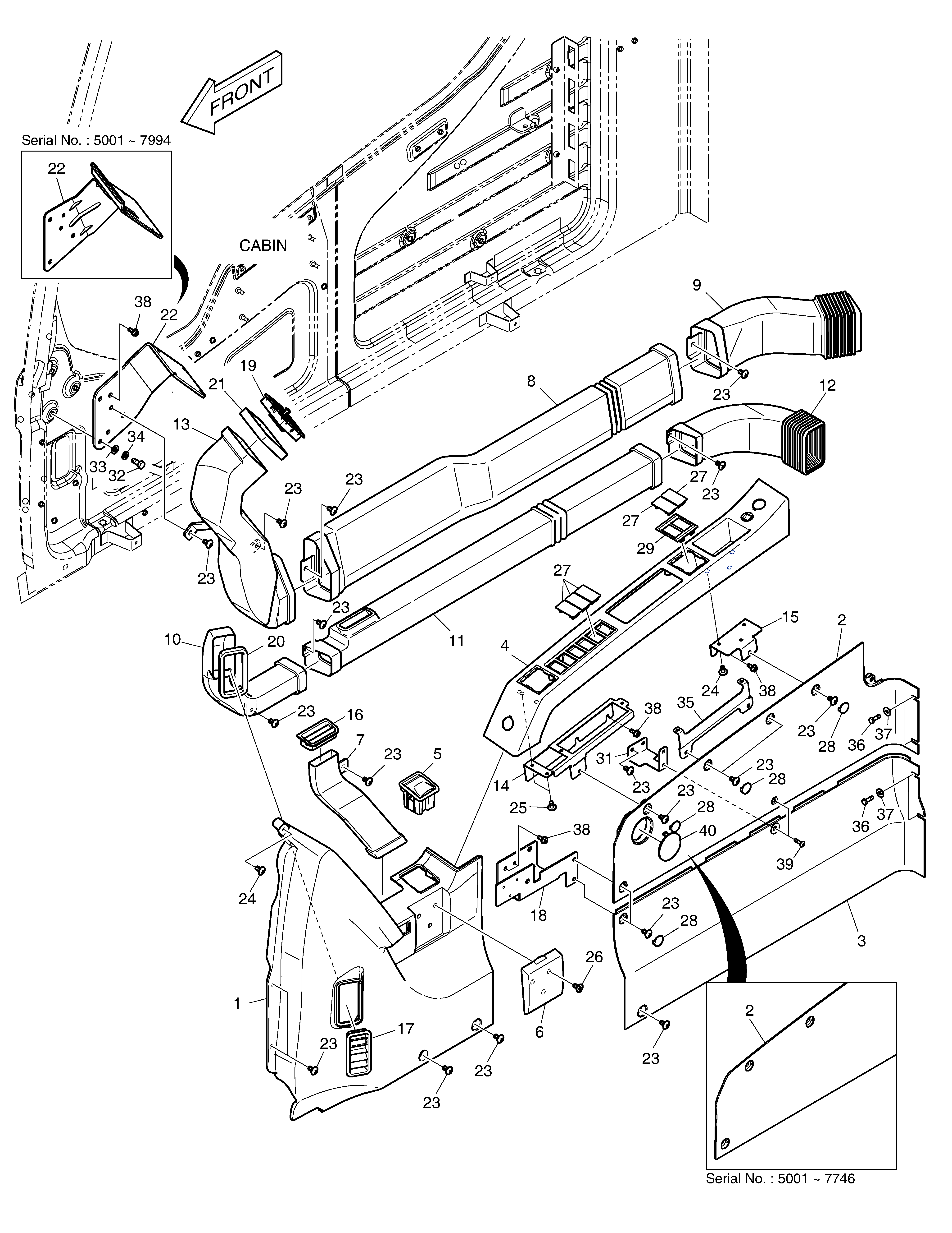 Duct Cover Doosan DX140W