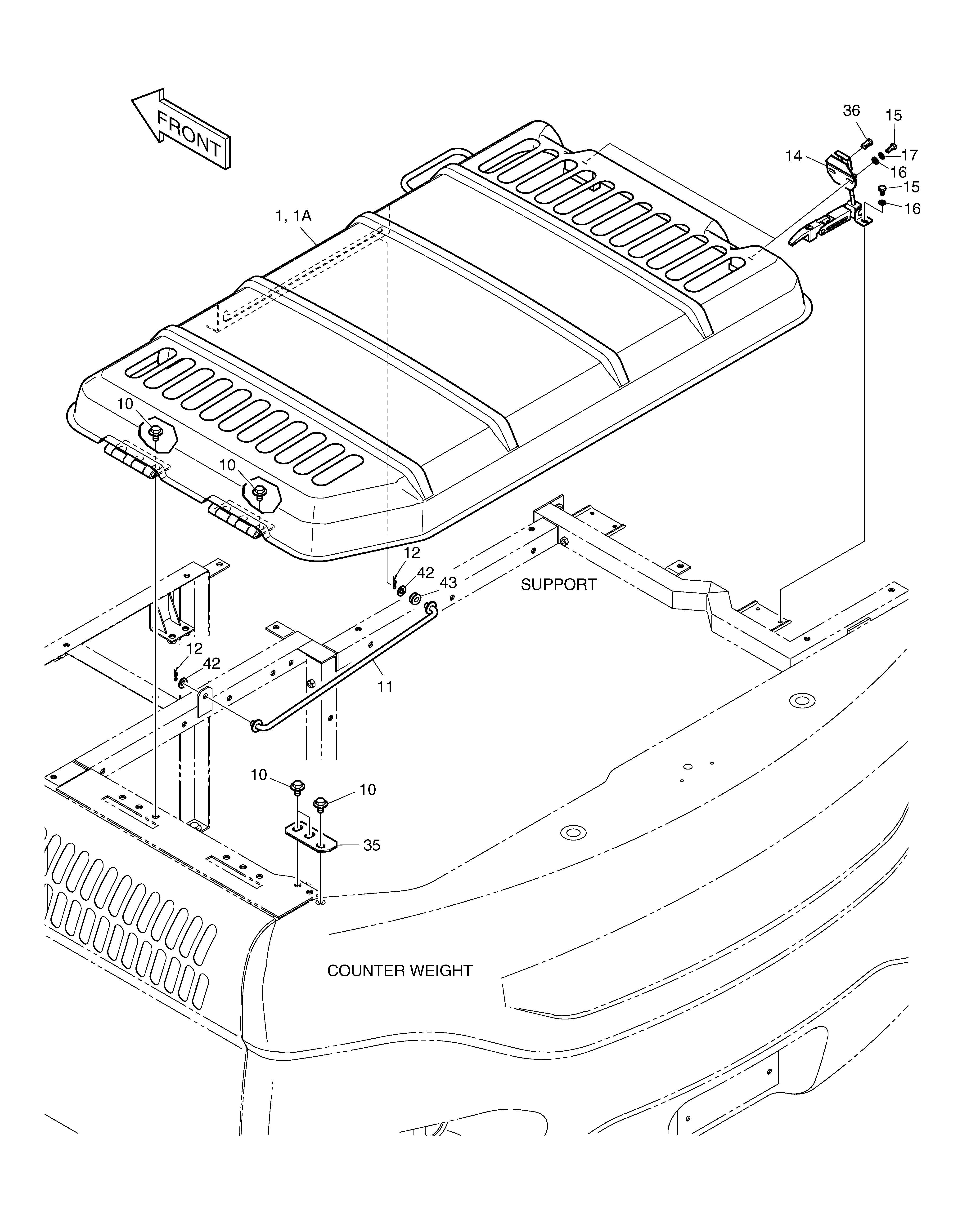 Engine Cover Doosan DX140W