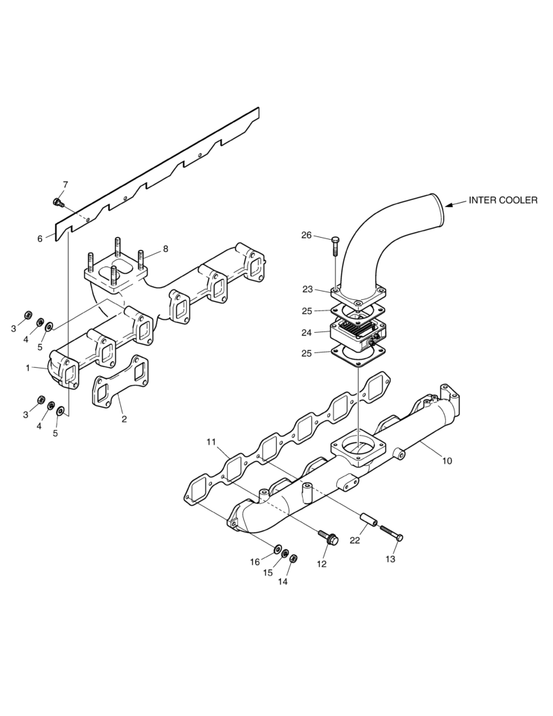 Intake & Exhaust Manifold Doosan DX140W