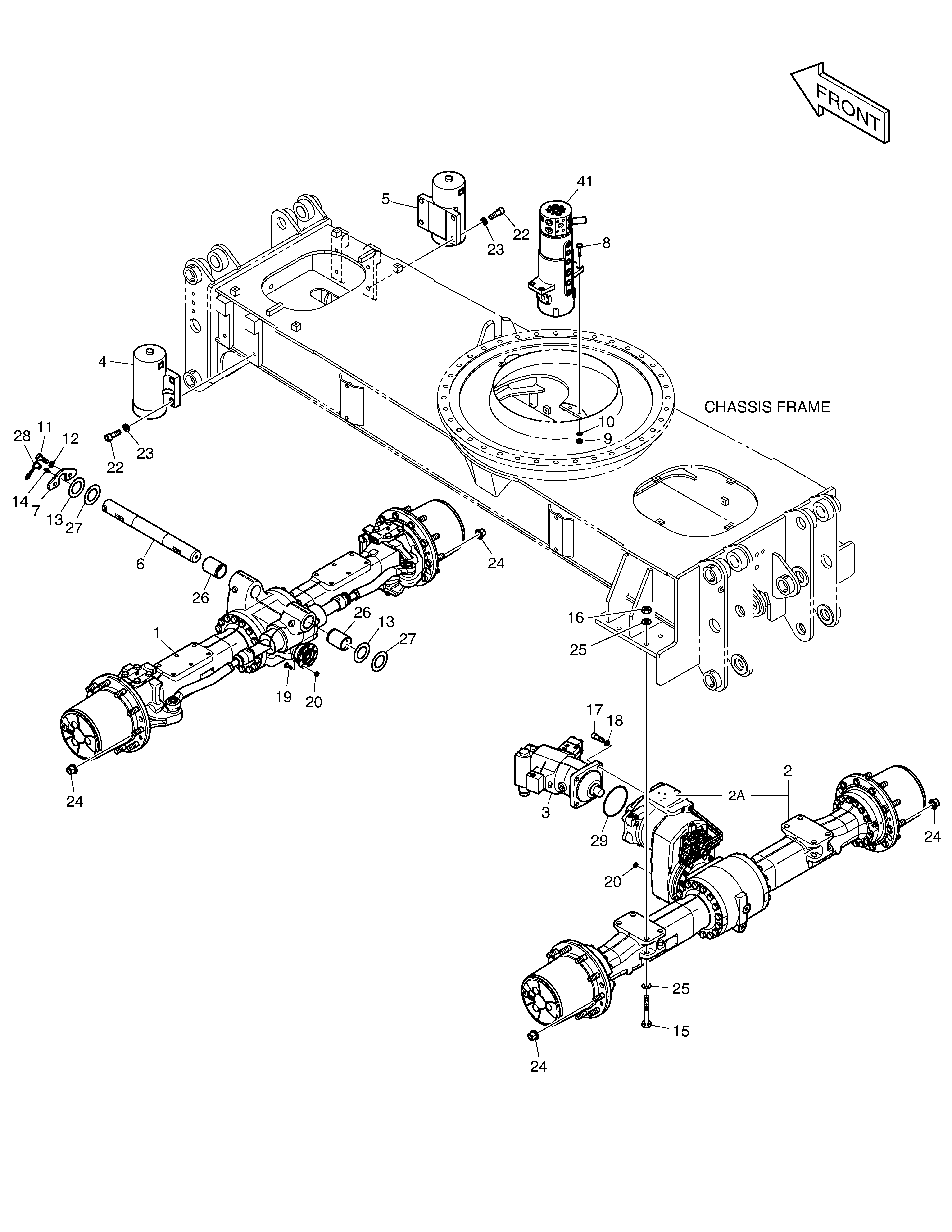 Power Train-Axle Doosan DX140W