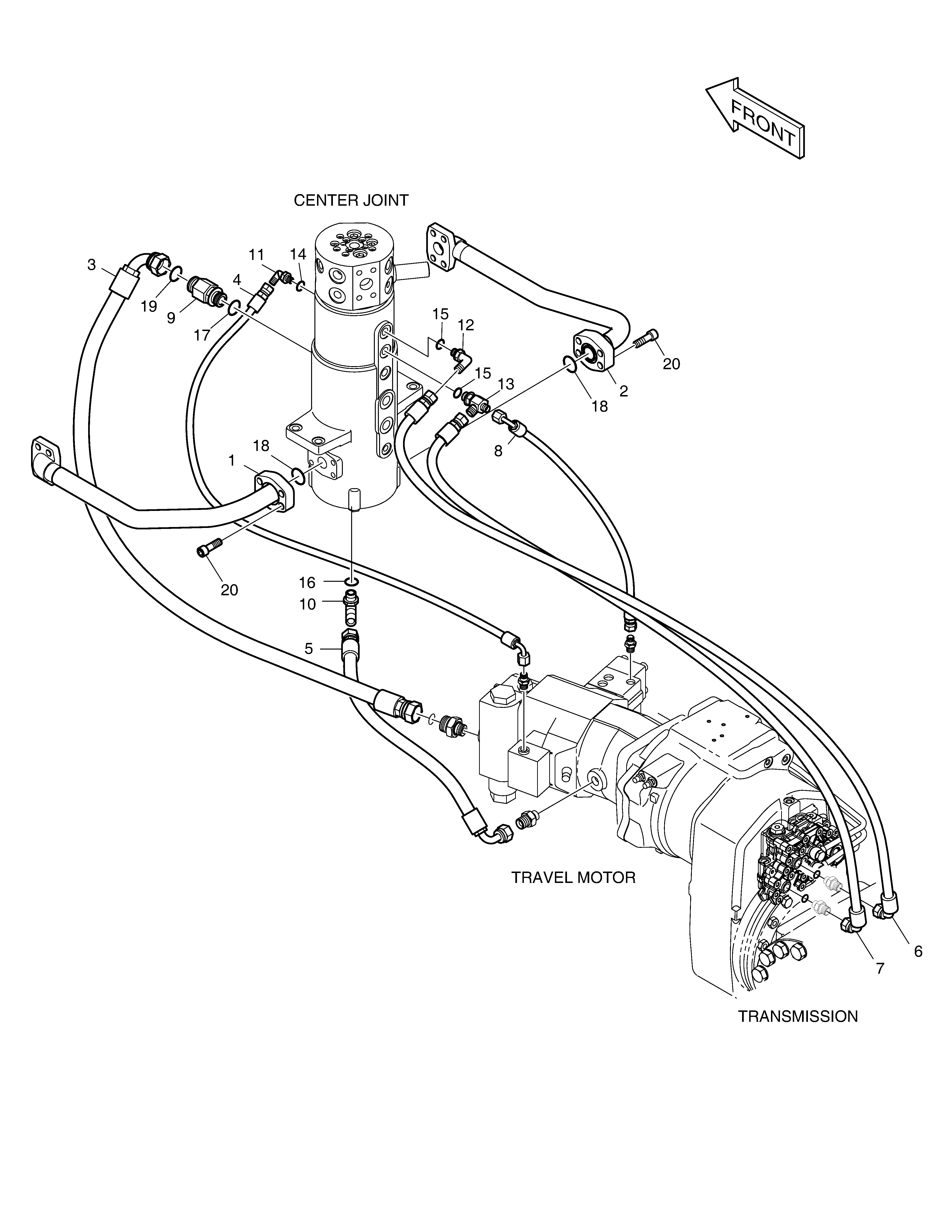 Propelling Piping-Swivel Joint Doosan DX140W